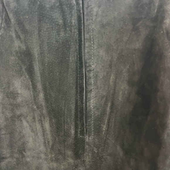 Vintage Danier Leather Suede Maxi Skirt Black Plus Size 18 Made in Canada - Picture 3 of 7